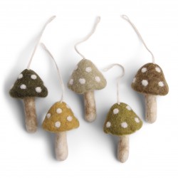 Green Mushrooms - Set of 5...