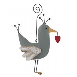 Uccello grigio con cuore -...