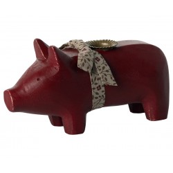 Candle holder, Medium pig -...