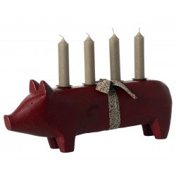 Candle holder, Large pig -...