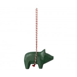 Wooden ornament, Pig - Dark...