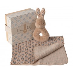 Rabbit rattle set - Cream...