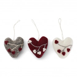 Heart Ornaments w/Berries -...