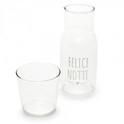 Bottle with glass in...