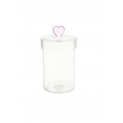 Glass Jar with Pink Heart...