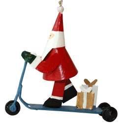 Santa on scooters Blue -...