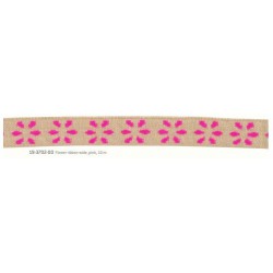 Flower ribbon wide pink -...
