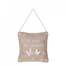 Embroidered pillow "je suis...
