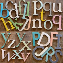 Lettere LEGNO INDIPENDENTI grandi 15 cm, lettera in legno dipinto, numeri
