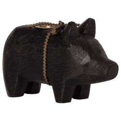 Wooden pig, Small - Black...