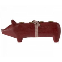 Wooden pig, Large- Red 2022...