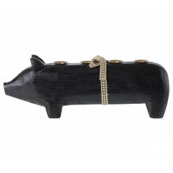 Wooden pig, Large- Black...